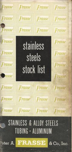 Vintage Stainless Steel Stock List Peter A Frasse &amp; Co Circa 1950&#039;s