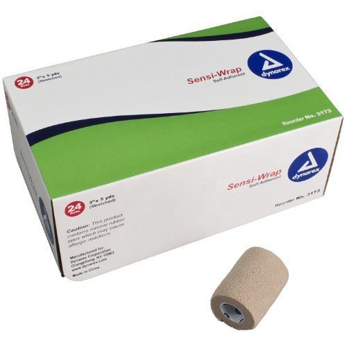 Dynarex YDS Sensi-Wrap Self Adherent Bandage, 3 Inch x 5 yards, 24 Count Pack of