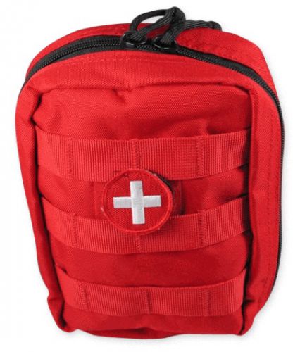 TACTICAL TRAUMA KIT #1 RED, SEALED w/ BLEED STOP &amp; ESSENTIAL 1ST AID (#142)