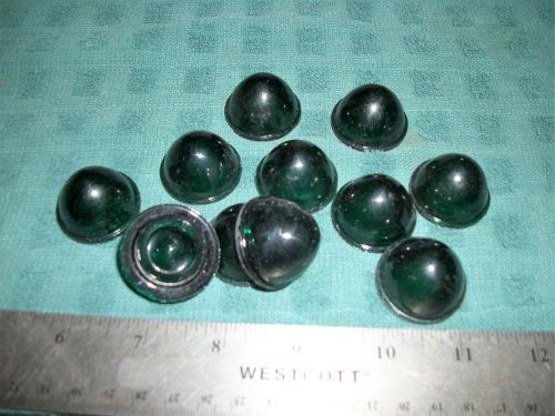 LOT OF VINTAGE GREEN GLASS ROUND 1.25&#034; DIA. INDICATOR LENS!