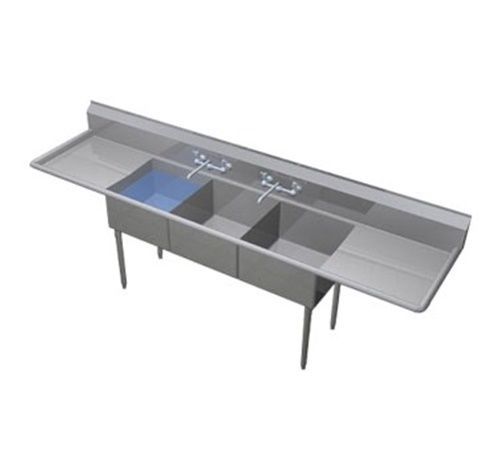 Duke 273S-218 Supreme Sink three compartment 108&#034;W x 32.75&#034;D x 43&#034;H 18&#034;...