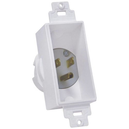 Midlite 4642-W Single-Gang decor Recessed Power Inlet - White
