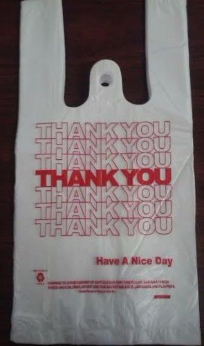 Small t-shirt thank you plastic shopping grocery bags 5&#034;x 3&#034;x 10.5&#034; - 1000/case for sale