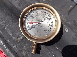 Antique Johnson Washburn Co. EXCEL Brass &amp; Steel 4 1/2 In. Altitude Gauge