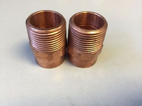 NIB Lot of 2 Copper 1x1 inch Male Adaptor