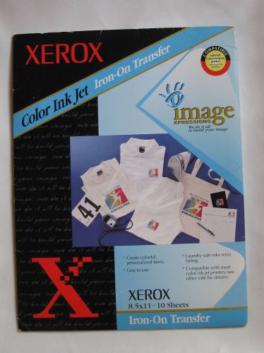 Xerox color ink jet iron-on transfers - 9 sheets for sale