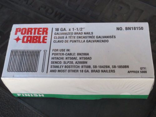 LOT 8 BOX PORTER CABLE 18GA. X 1-1/2&#034; Galvanized Brad Nails Only 15$ Per  Box