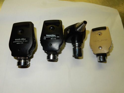 Lot of 4 Welch Allyn Otoscope/Opthalmoscope Heads, Free Shipping