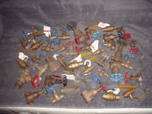LOT OF (40) BRASS/BRONZE PIPE FAUCETS, 26 LBS