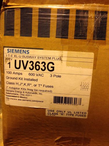 ITE SIEMENS UV363G 100 AMP 600V FUSED GROUND BUSS PLUG - New In Box ! Free Ship!