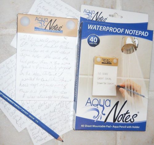 Aqua Notes - Waterproof Notepad 40 Sheet Mountable Pad 1