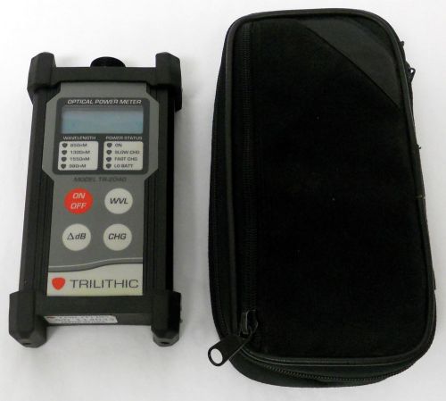 TRILITHIC MODEL TR-2040 OPTICAL POWER METER WITH OPERATION MANUAL AND CASE