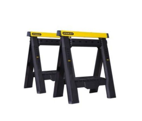Stanley Height Adjustable Sawhorse 2 Pack Workbench Workhorse Table Bench Tool