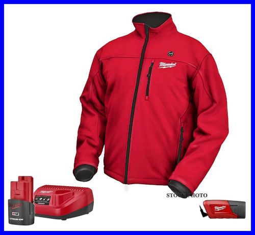 Nos milwaukee 2331-l m12  large heated jacket kit w/  battery &amp; charger 12-volt for sale