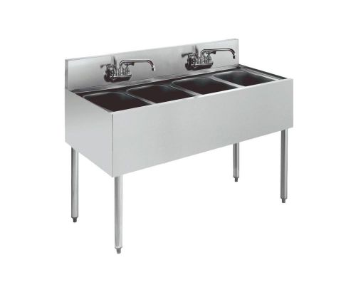 Krowne metal 4 compartment bar sink stainless 19&#034;d w/ 7&#034; backsplash nsf - kr18-4 for sale