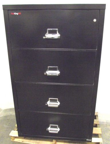 FireKing Fireproof Lateral File Cabinet  4-Drawer 31&#034;  (Black) #2 / Warranty