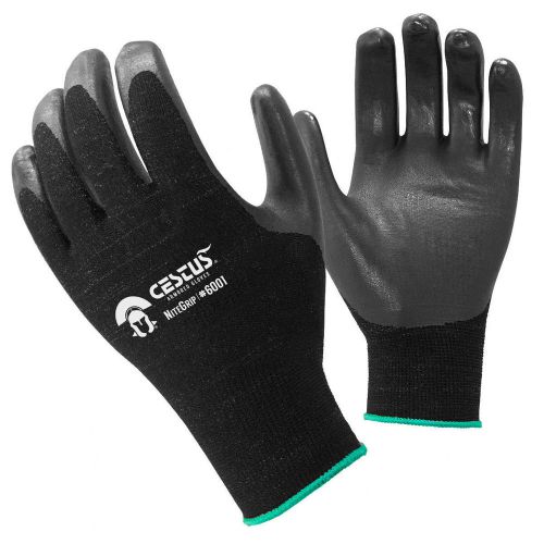 Cestus Black NiteGrip Nitrile Coated High Dexterity Utility Work Glove Size M