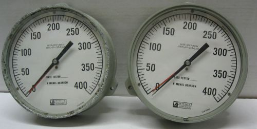 2 weksler sa28-3pkp-rwbx  8 1/2&#034; 0-400 psi shock resistant pressure gauge (l4) for sale