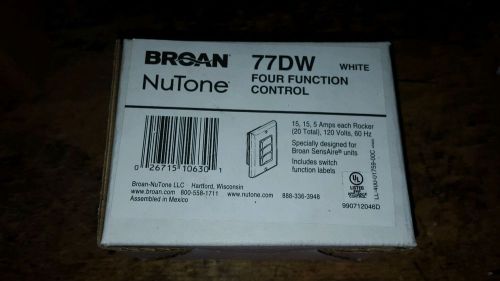 Broan Nutone Bath Fan Switch 77DW WHITE New In Box