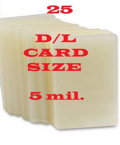 Card Size 25 PK 5 mil Laminating Laminator Pouches Sheets 2-3/8 x 3-5/8