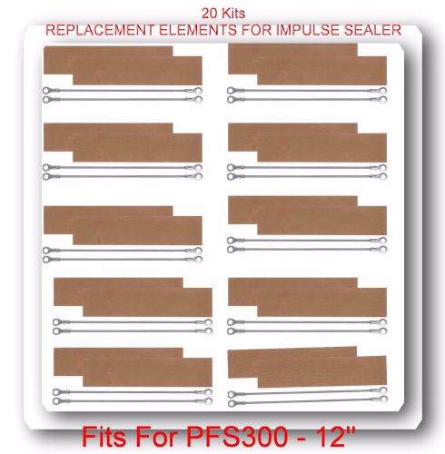 REPLACEMENT ELEMENTS FOR IMPULSE SEALER PFS-300 (20Heating Elements+20Teflon)