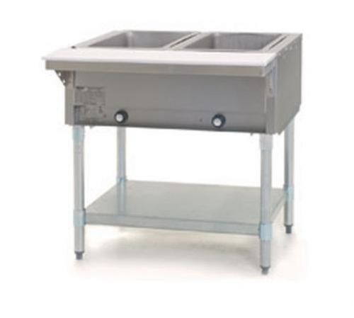EAGLE GROUP 2-WELL STATIONARY ELECTRIC HOT FOOD TABLE S/S SHELF &amp; LEGS - SDHT2