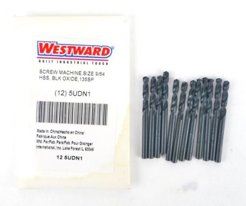 Westward Screw Machine Length Drill 9/64&#034; HSS Split Point HD Pack of 12 5UDN1 3Z