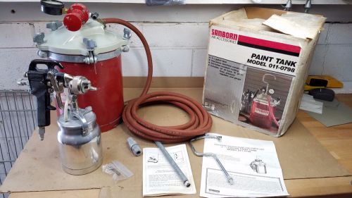Sanborn air accessories paint tank 2.5 gallon model 011-0798 w/spray gun, hose.. for sale