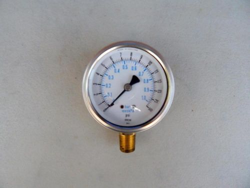 Enfm  7111-2 1/2  - pressure gauge, 2 1/2&#034; face, 1/4&#034;npt, 0-15 psi, ss case  nib for sale