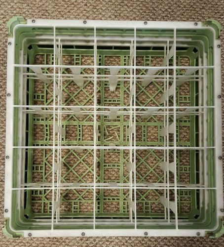 Vollrath 5271211 Light Green Full Size Plus 25-Compartment Glass Rack 8&#034; tall