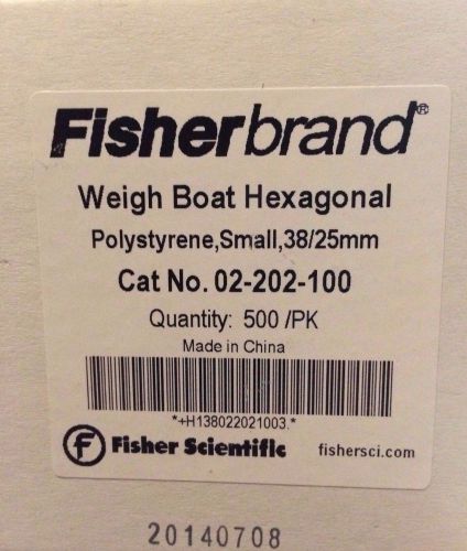 Fisherbrand hexagonal polystyrene weighing dishes dish 500/pk small top dia: 1&#034; for sale