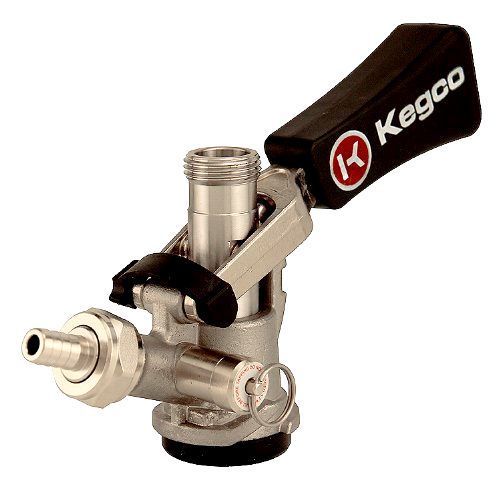 Kegco kc kts97d-w d system keg tap with black lever click handle, stainless stee for sale