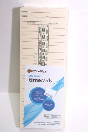 New Bundle Lot of (2) 200 Count Time Cards Weekly Double Sided With Overtime NEW