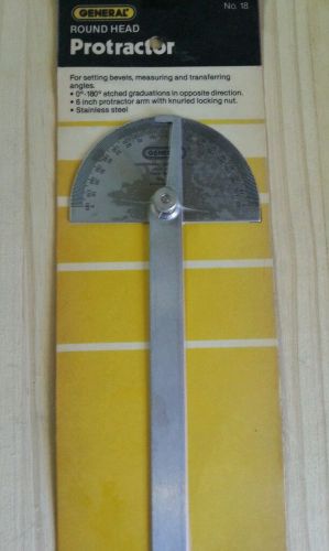 Protractor by GENERAL round head old stock No. 18 made in USA