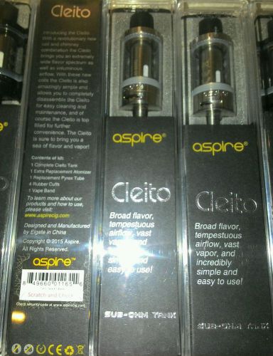 Aspire CLEITO Refillable Sub Ohm Tank Authentic New Black Free Shipping