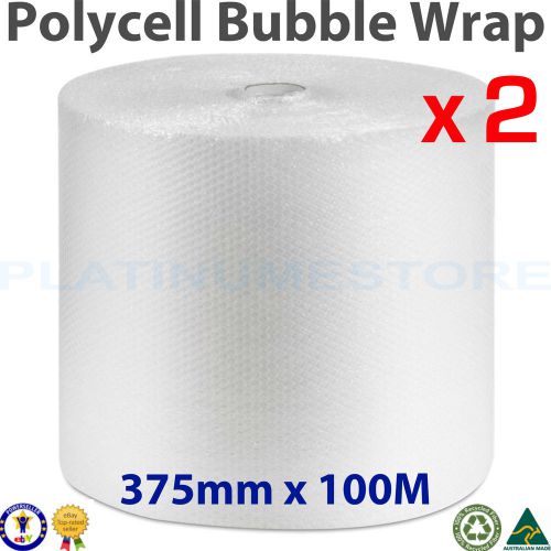 2x 375mm x 100M Bubble Wrap Roll Bubblewrap Clear 10mm Bubbles Free Post