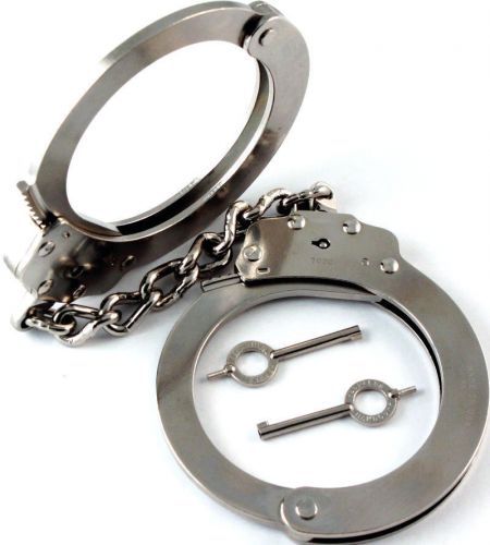 Peerless Nickel 702C-6X Oversized Police Handcuffs Prison Leg Irons Restraints