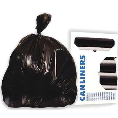 High-Density Can Liners 40 x 46 45-Gal 17 Micron Equivalent Black 25/Roll