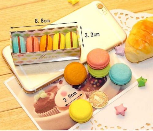 5X Kawaii Cake Macaron Rubber Eraser Student Rewarding School Supply Stationery