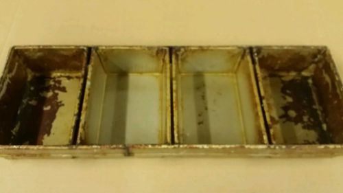 4 Strap Commercial Bakery Four Section Bread Loaf Pan lot of 6
