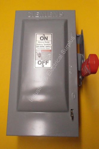 SIEMENS Safety Disconnect Switch HF321N 3 Pole 30 Amp. 240 VAC. 250 VDC.