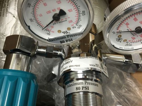 NEW Airgas Regulator Model 360-3-580-V Maximum pressure80 PSI