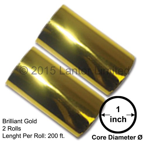 Hot stamp foil stamping tipper kingsley 2 rolls 3&#034;x200ft gold #bw88-200e-s2-1&#034;# for sale