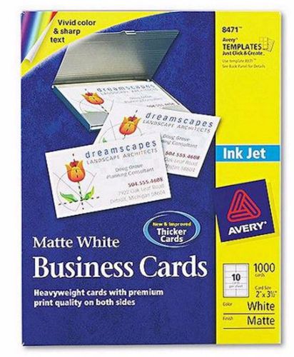 Avery Business Cards for Inkjet Printers #8471, White, 1000-Count, Free Shipping