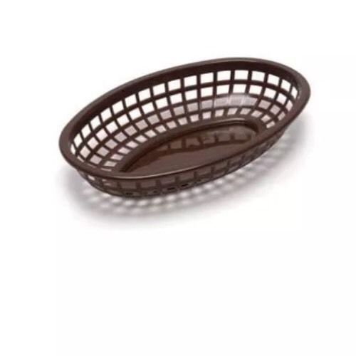 16 Tablecraft - 1074BR - Oval Brown Plastic Baskets