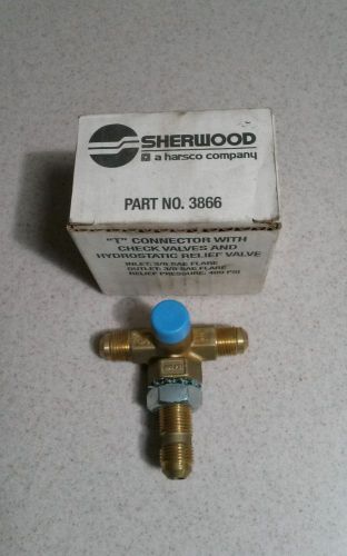 Sherwood industries T valve connector #3866 w/check valve and hydrostatic relief