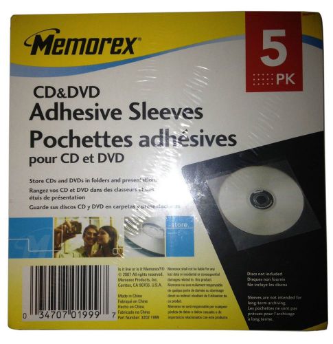 Memorex CD &amp; DVD Adhesive Sleeves 5 Pack