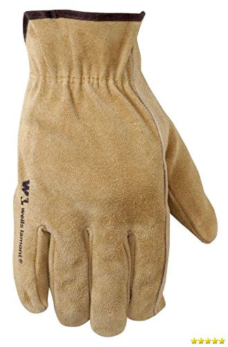 Wells lamont 1012m suede cowhide full leather work gloves, medium, new for sale