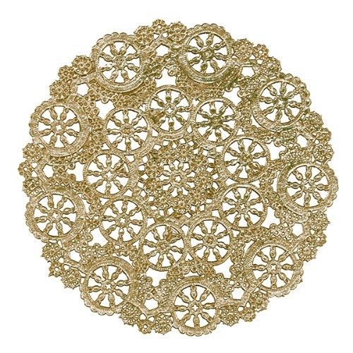 Royal Lace Round Foil Doilies, Gold, 12-Inch, Pack of 6 (B26512)