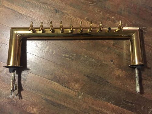 Perlick Brass Beer Tower Glycol Ready 10 Faucets Vintage Rare with drip tray